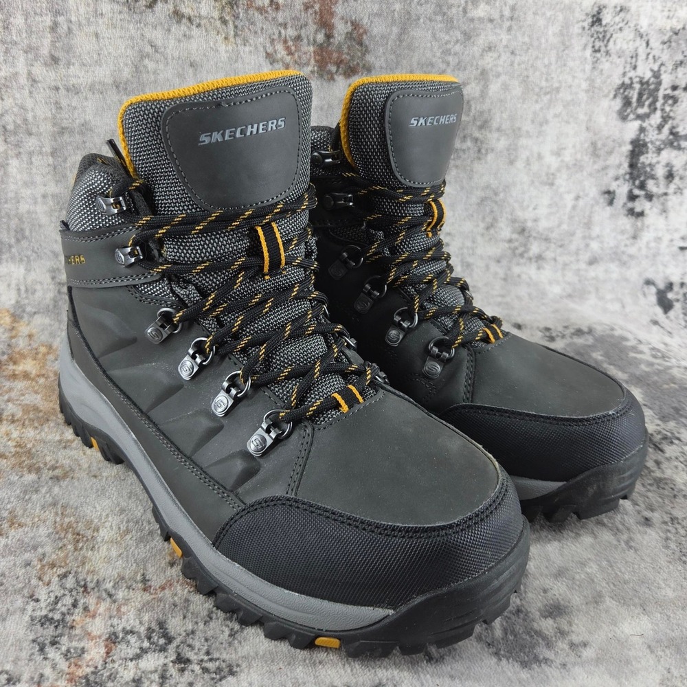 Skechers Hiking Boots Mens 8.5 Black Relaxed Fit Relment Daggett Outdoor Trail